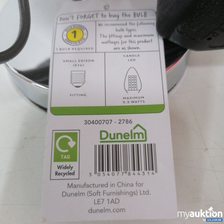 Artikel Nr. 408600 Artikel Nr. 408600: Dunelm Lampe 30400707