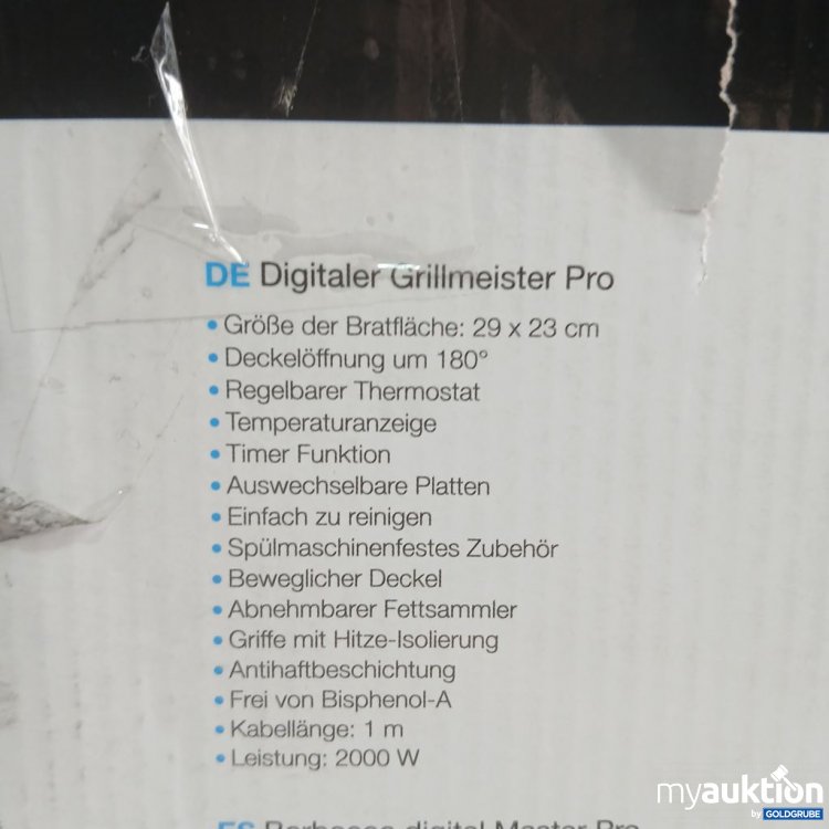 Artikel Nr. 446601: Princess Digital Grill Meister Pro 2000W