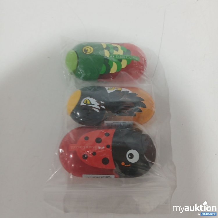 Artikel Nr. 898601: Faber-Castell 3Stück Doppelspitzdosen mit Radierer und Tiermotiven 