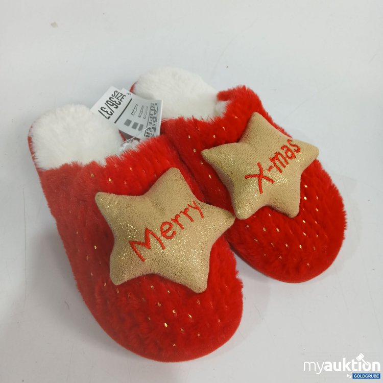 Artikel Nr. 910601 Artikel Nr. 910601: Weihnachts Hausschuhe "Merry X-Mas"