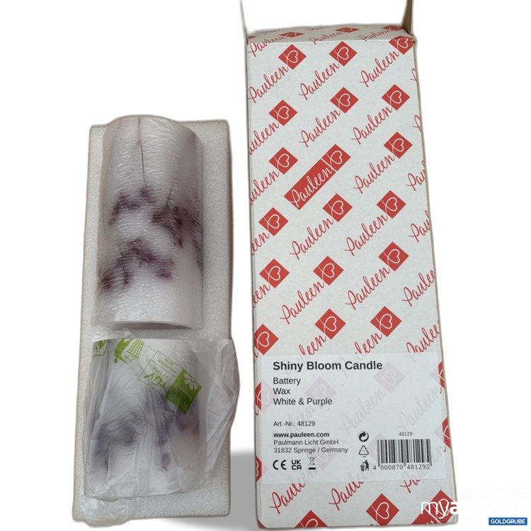 Artikel Nr. 921601: Pauleen Shiny Bloom Candle Battery Wax White & Purple