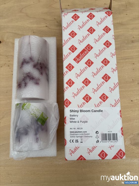 Artikel Nr. 921601: Pauleen Shiny Bloom Candle Battery Wax White & Purple