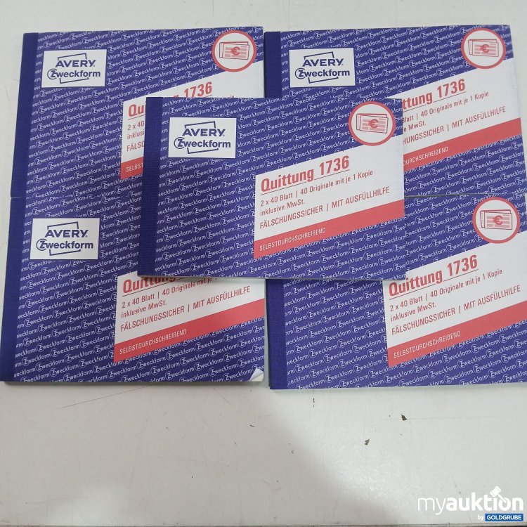 Artikel Nr. 955602: Avery Zweckform Quittung 1736 2x40 Blatt 5Stk  