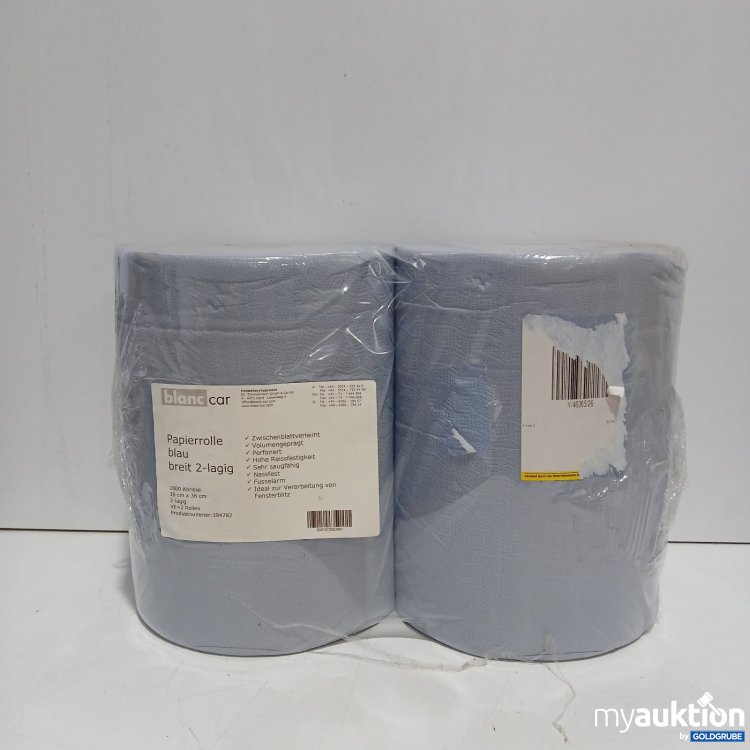 Artikel Nr. 464603: blanc car Papierrolle blau breit 2-lagig