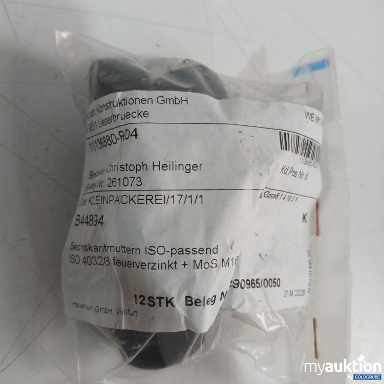 Artikel Nr. 466603 Artikel Nr. 466603: Habernkorn Sechskantmuttern ISO 4032/8 M16 feuerverzinkt + MoS