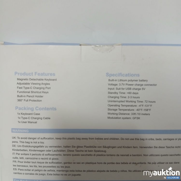 Artikel Nr. 917603 Artikel Nr. 917603: Wireless Keyboard Case KB-109