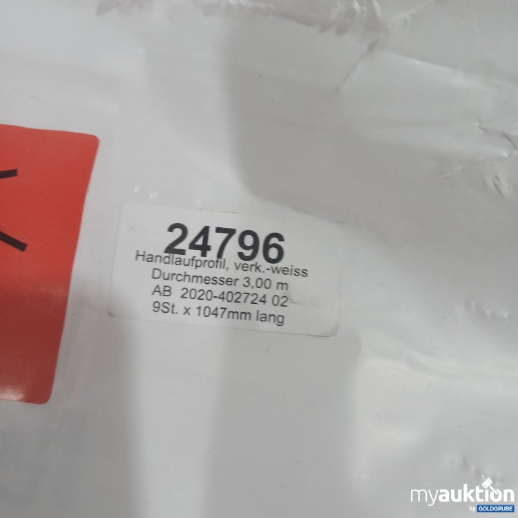 Artikel Nr. 872604 Artikel Nr. 872604: Handlaufprofil, verk-weiß Durchmesser 3,00m 9Stk x 1047mm lang