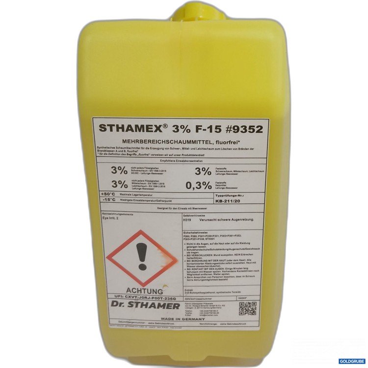 Artikel Nr. 951604: Sthamex 3% F-15 #9352 Mehrbereichschaummittel fluorfrei 20L 