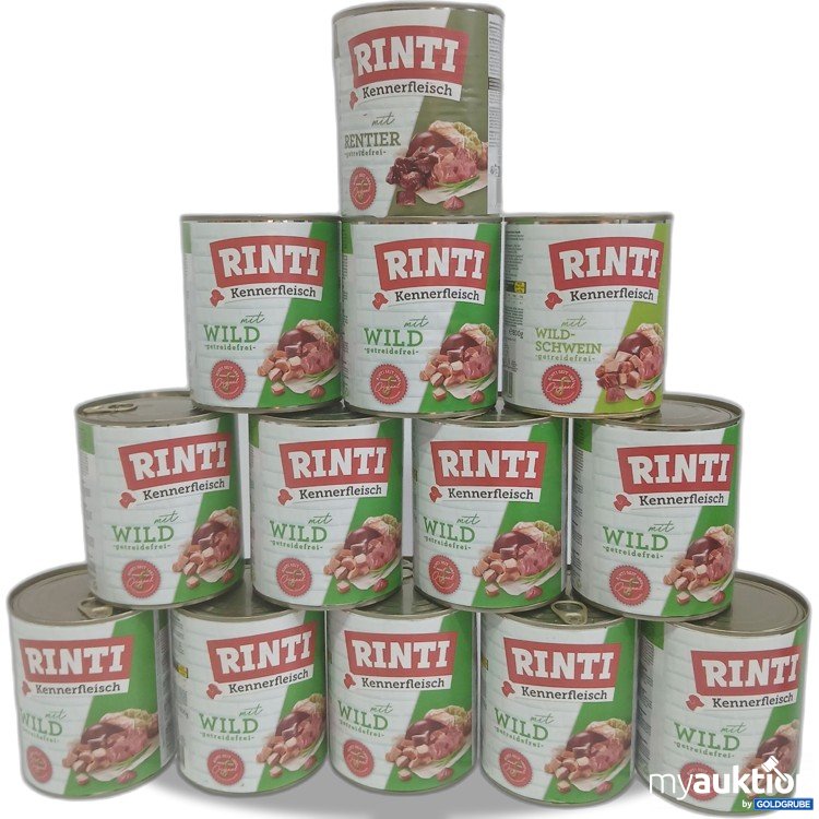 Artikel Nr. 984604: Rinti Kennerfleisch 11x Wild, 1x Wildschwein & 1x Rentier je 800g 13Stk insgesamt