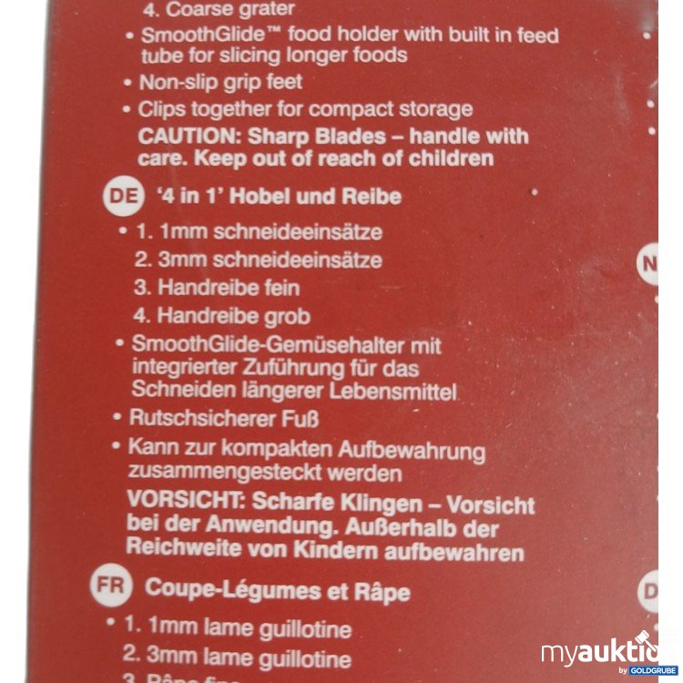 Artikel Nr. 446605 Artikel Nr. 446605: Zyliss 4 in 1 Slicer & Grater Hobel und Reibe