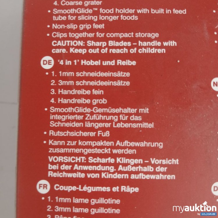Artikel Nr. 446605 Artikel Nr. 446605: Zyliss 4 in 1 Slicer & Grater Hobel und Reibe