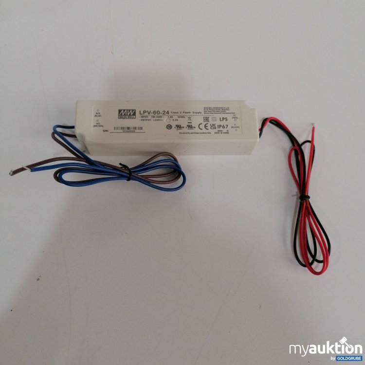 Artikel Nr. 827605 Artikel Nr. 827605: MW Mean Well LPV-60-24 Class 2 Power Supply