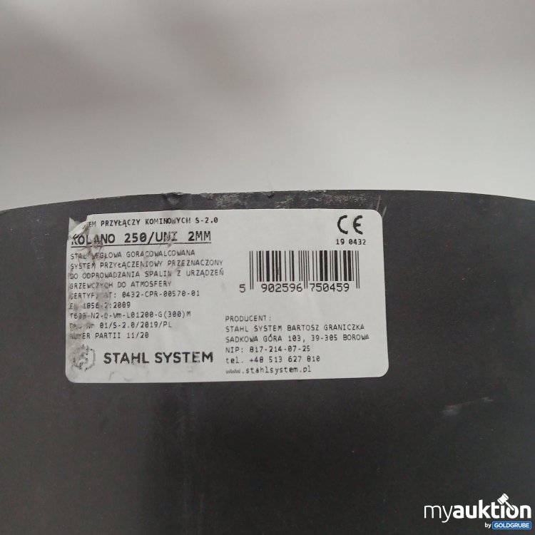 Artikel Nr. 872605 Artikel Nr. 872605: Stahl System Kaminanschluss 250/UNI 2mm 190432