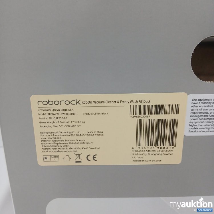 Artikel Nr. 477606: Roborock Qrevo Edge Series S5A Robotic Vacuum Cleaner & Empty Wash Fill Dock