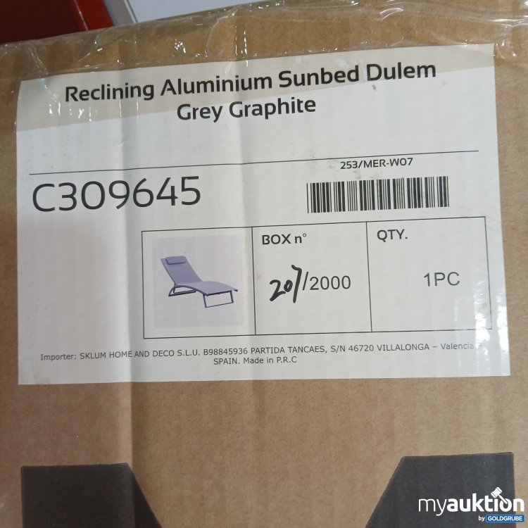 Artikel Nr. 852606: Sklum Reclining Aluminium Sunbed Dulem Grey Graphite C309645 