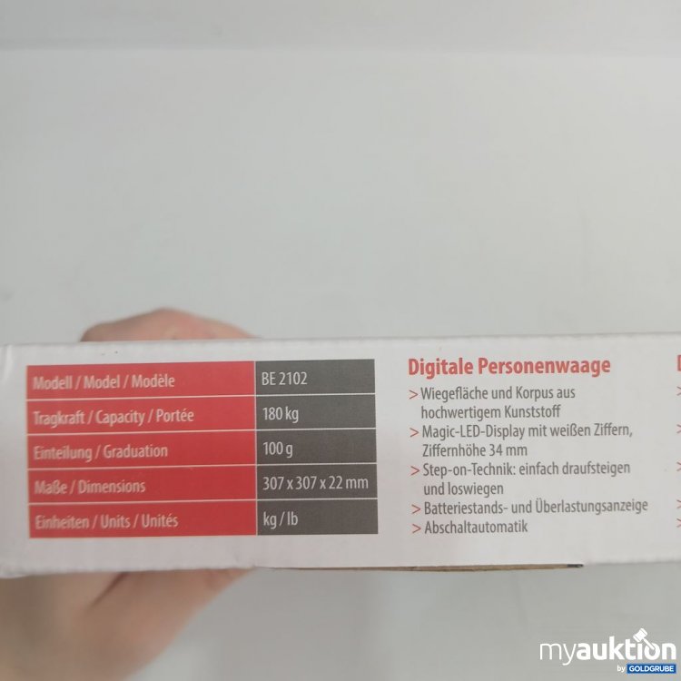 Artikel Nr. 446607 Artikel Nr. 446607: ADE digitale Personenwaage BE 2102 allegra 100g 180kg