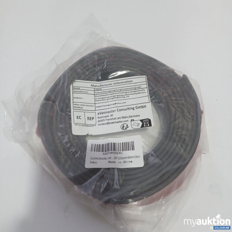 Artikel Nr. 861607: Gummistreifen 25mm x3mm x3m