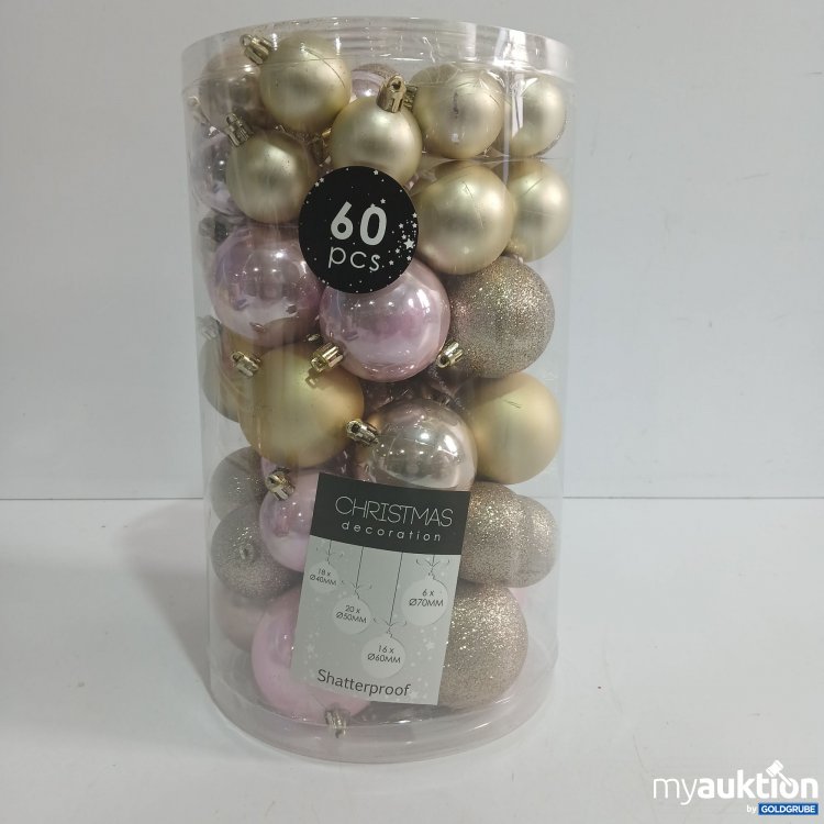 Artikel Nr. 910607 Artikel Nr. 910607: Christmas Decoration Weihnachtskugeln 60Stk Rosa, Gold