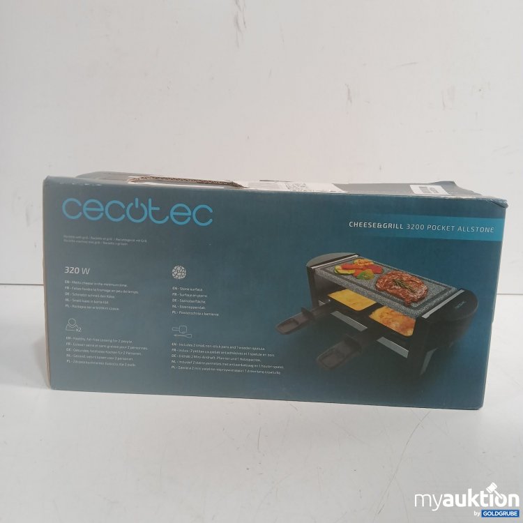 Artikel Nr. 465608 Artikel Nr. 465608: cecotec Cheese&Grill 3200 Pocket Allstone Raclette mit Grill 320 W