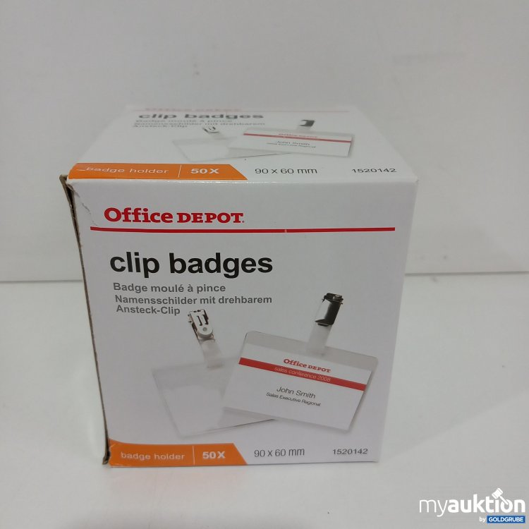Artikel Nr. 520608 Artikel Nr. 520608: Office Depot Clip Badges 90x60 mm, 50 Stk.