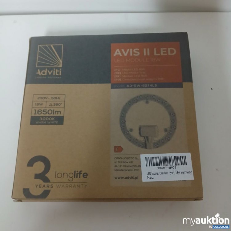 Artikel Nr. 918608 Artikel Nr. 918608: Adviti Avis II LED LED Modul 18W