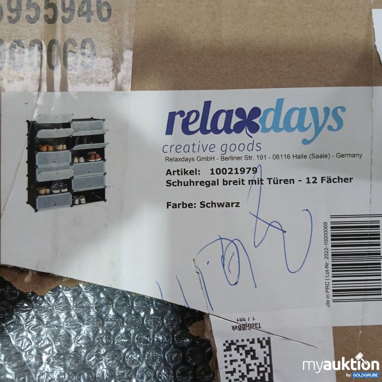 Artikel Nr. 967609: RelaxDays Schuhregal breit mit Türen 12 Fächer in Schwarz, Art.No. 4052025955946