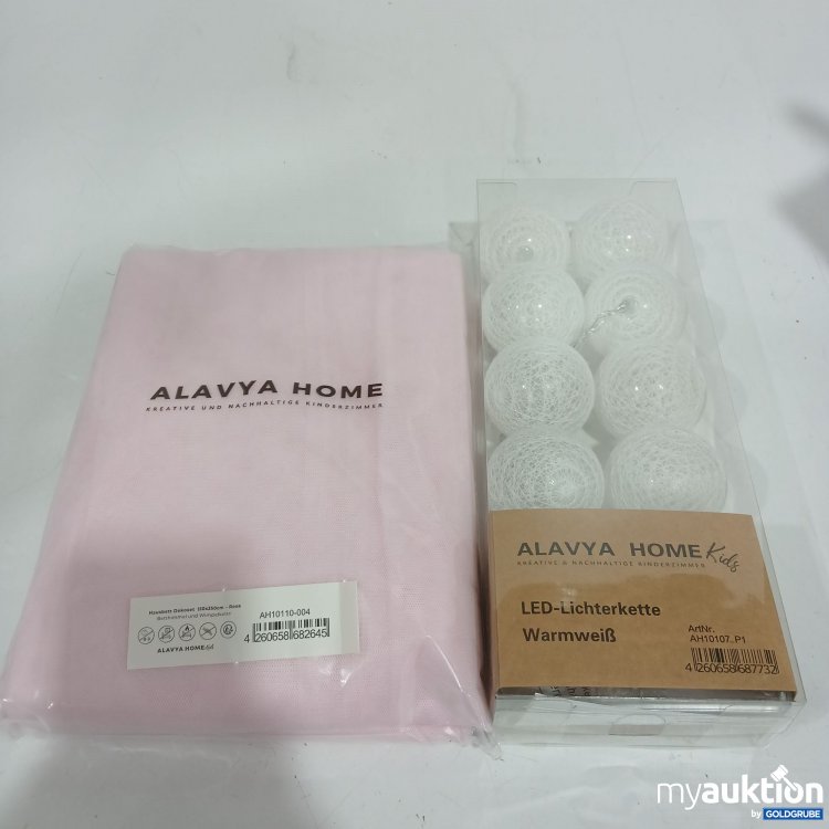 Artikel Nr. 441610: Alavya Home Hausbett Dekoset 150x350cm rosa Betthimmel & Wimpelkette 