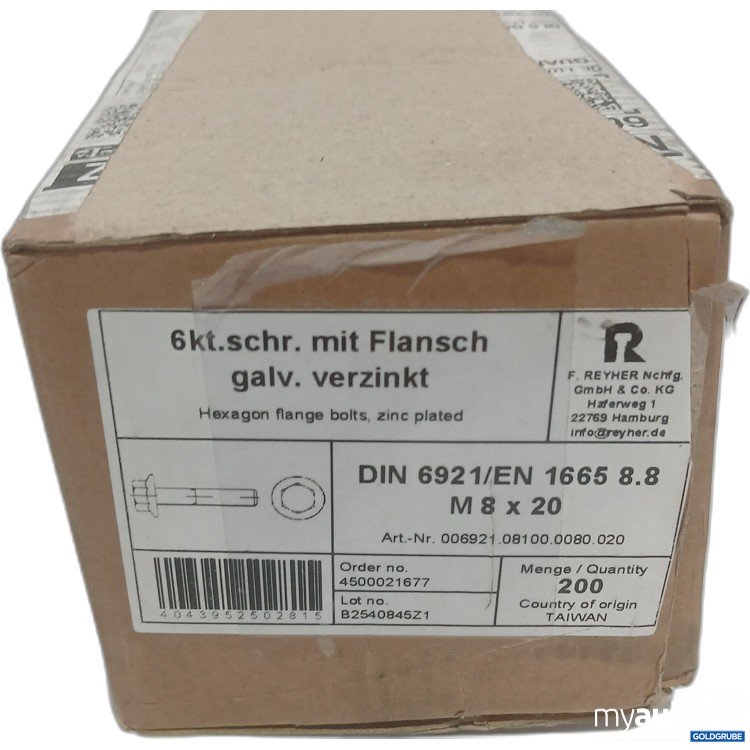 Artikel Nr. 447610 Artikel Nr. 447610: Reyher 6kt schr. Mit Flansch galv. Verzinkt