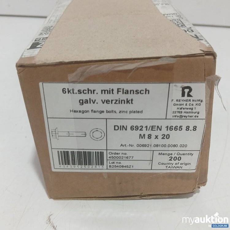 Artikel Nr. 447610 Artikel Nr. 447610: Reyher 6kt schr. Mit Flansch galv. Verzinkt