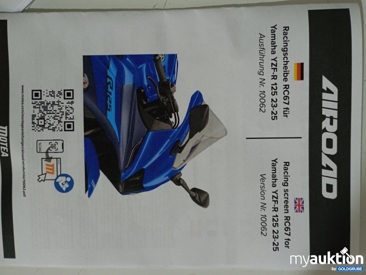 Artikel Nr. 471610: AIROAD Racing Scheibe RC67 für Yamaha YZF-R 125 23-25 Ausführung Nr  10062