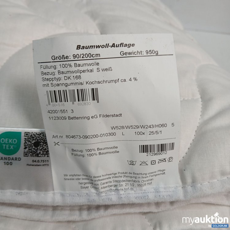 Artikel Nr. 959610: Sympathica Baumwoll Auflage 90x200cm