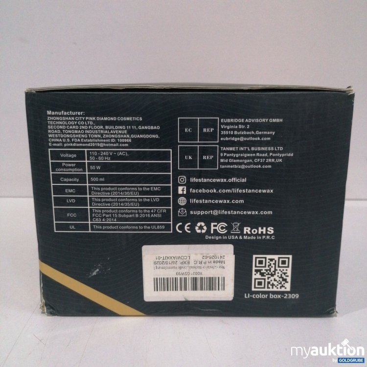 Artikel Nr. 832611 Artikel Nr. 832611: Lifestance Professional Hard Waxing Kit 50W, 50-60Hz