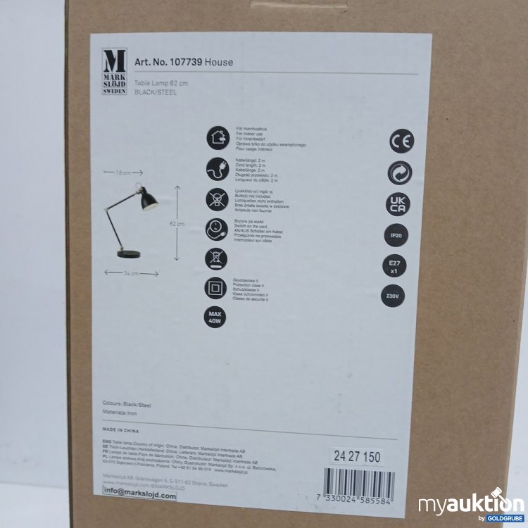 Artikel Nr. 921612: Markslöjd HOUSE Table Lamp 62 cm 40W