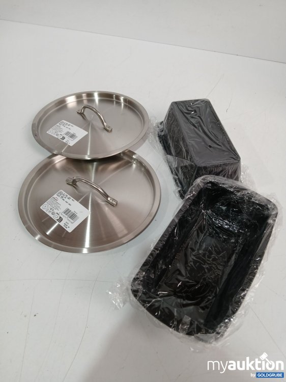 Artikel Nr. 933612 Artikel Nr. 933612: Deckel für Kochtopf 2x größe 18cm & 2 Silikon Backformen