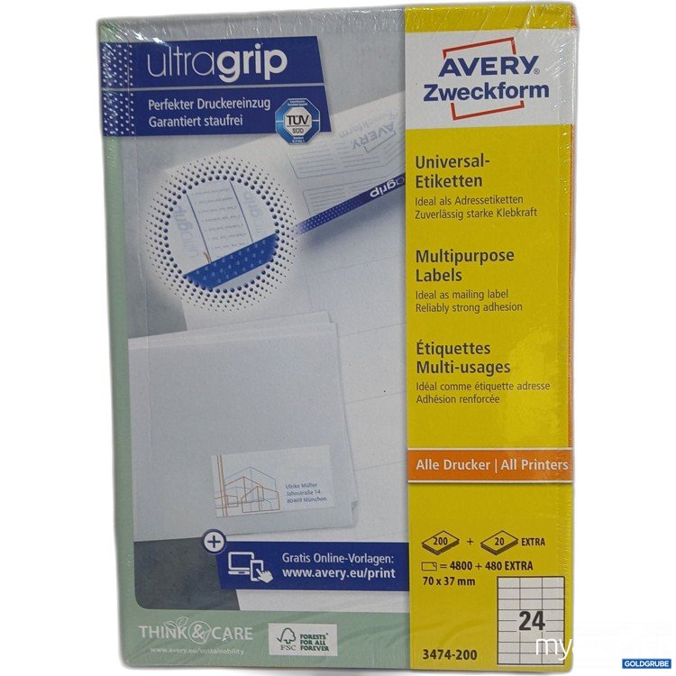 Artikel Nr. 957612: Avety Zweckform Ultragrip  Universal Etiketten 3474-200 220Blatt