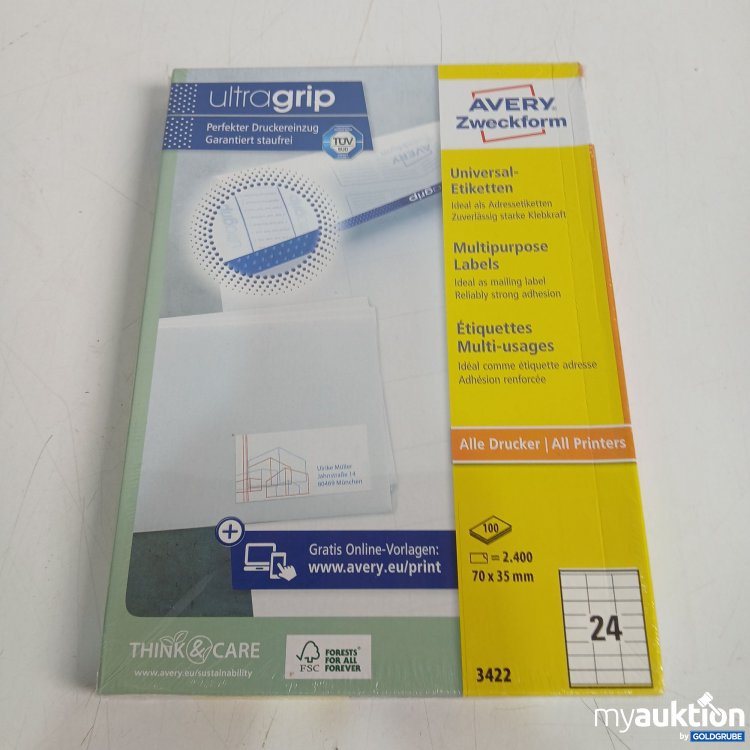 Artikel Nr. 957613: Avery Zweckform iltragrip Universal Etiketten 100Blatt 3422 