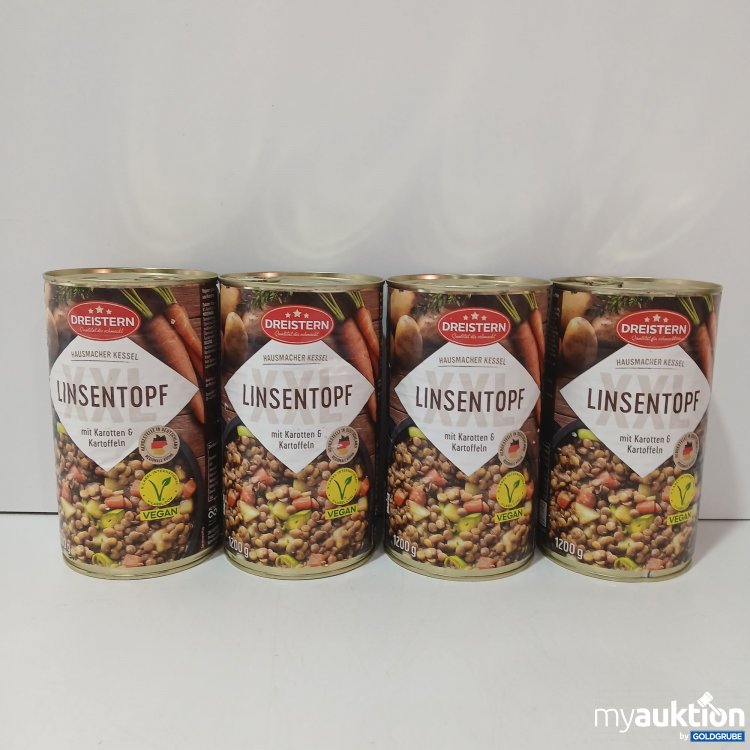 Artikel Nr. 958613: Dreistern Hausmacher Kessel XXL Linsentopf 4×1200g