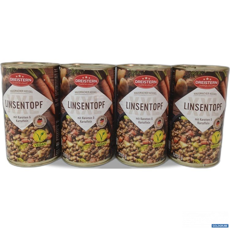 Artikel Nr. 958613: Dreistern Hausmacher Kessel XXL Linsentopf 4×1200g