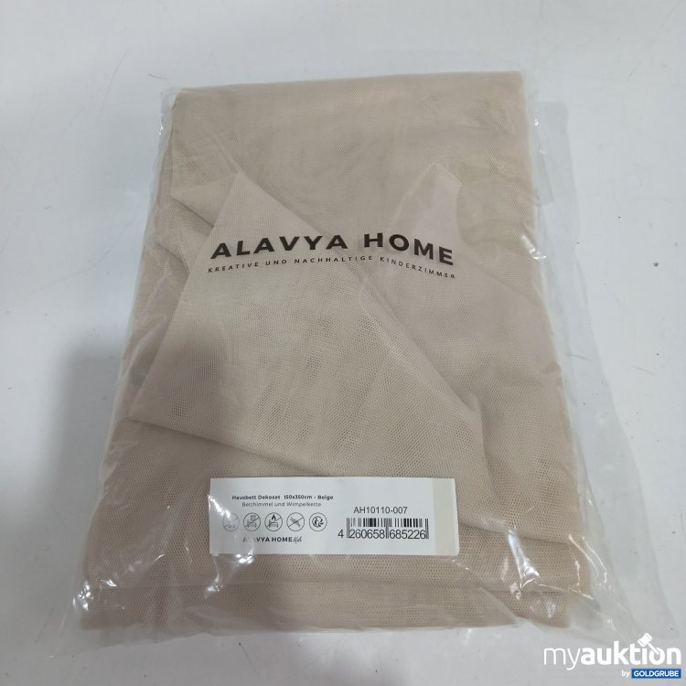 Artikel Nr. 441615: Alavya Home Hausbett Deko 150x350cm beige Betthimmel & Wimpelkette 