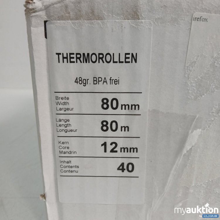 Artikel Nr. 466615 Artikel Nr. 466615: Thermorollen 80 mm x 12mm x80m 40stk