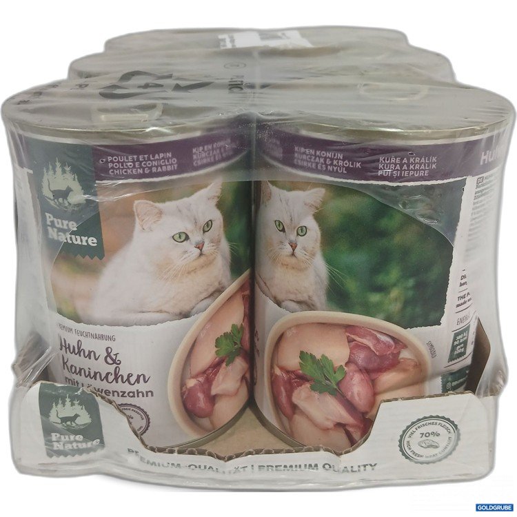Artikel Nr. 986615: Pure Nature Katzenfutter Huhn & Kaninchen mit Löwenzahn 6x400g 