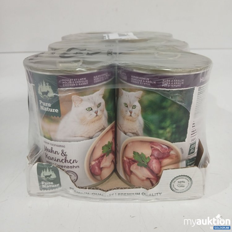 Artikel Nr. 986615: Pure Nature Katzenfutter Huhn & Kaninchen mit Löwenzahn 6x400g 