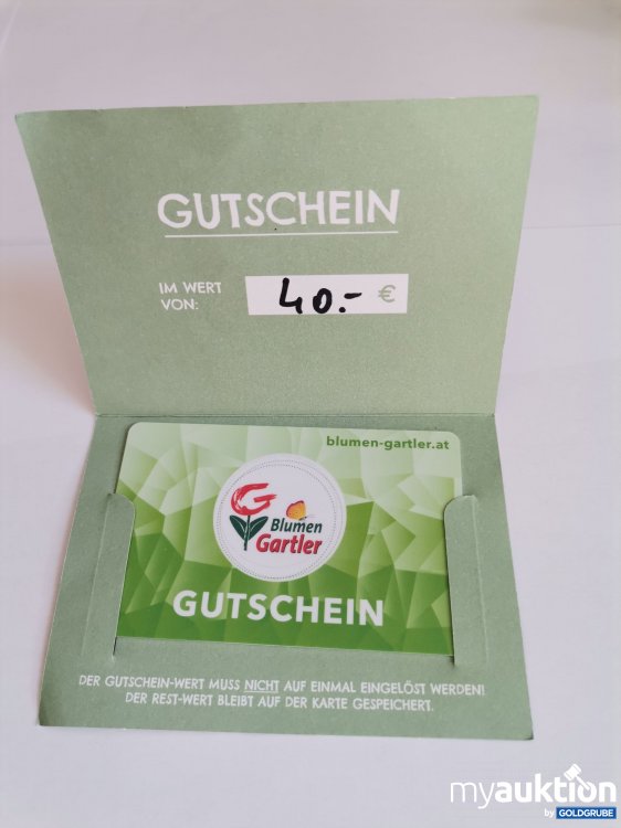 Artikel Nr. 845616: Blumen Gartler Gutschein Wert 40 Euro 