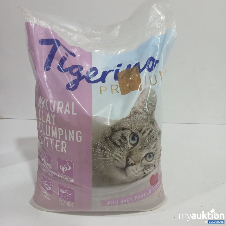 Artikel Nr. 930617 Artikel Nr. 930617: Tigerino Premium Natural clay clumping Litter with Baby Powder Scent 12kg