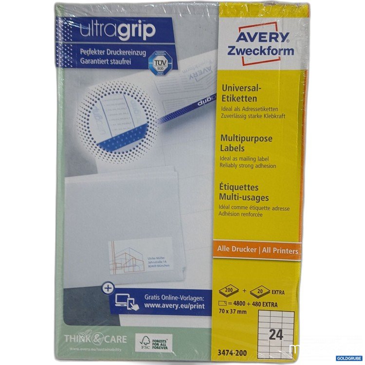 Artikel Nr. 957617: Avery Zweckform Ultrsgrip Universal Etiketten 220 Blatt 3474-200