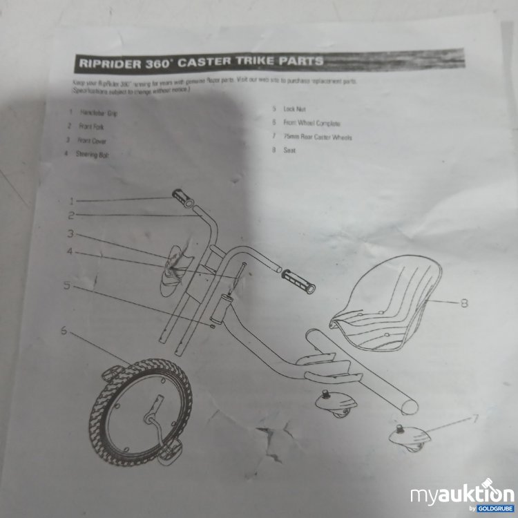 Artikel Nr. 885618: Riprider 360° Caster Trike Parts 