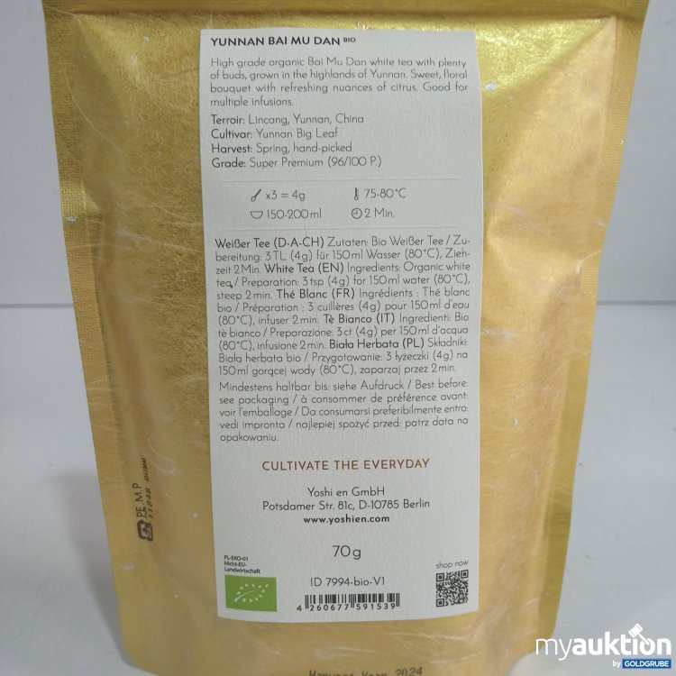 Artikel Nr. 977618 Artikel Nr. 977618: Yoshien Yunnan Bai Mu dan Super Premium Bio 70g