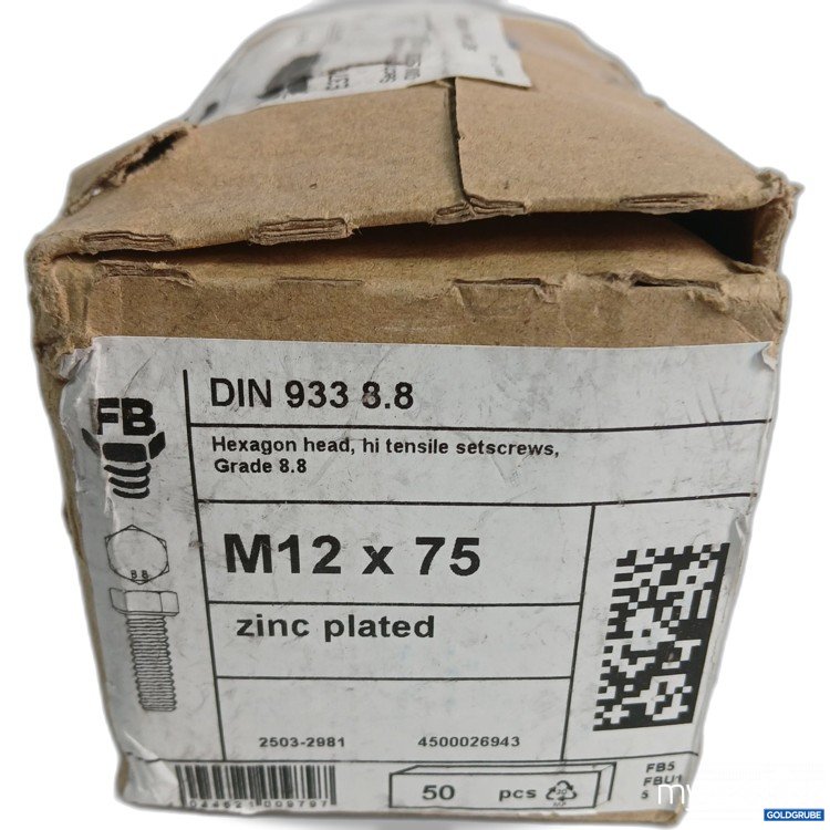 Artikel Nr. 959620: FB Sechskanntschrauben  ohne Schaft M12x75 50stk 