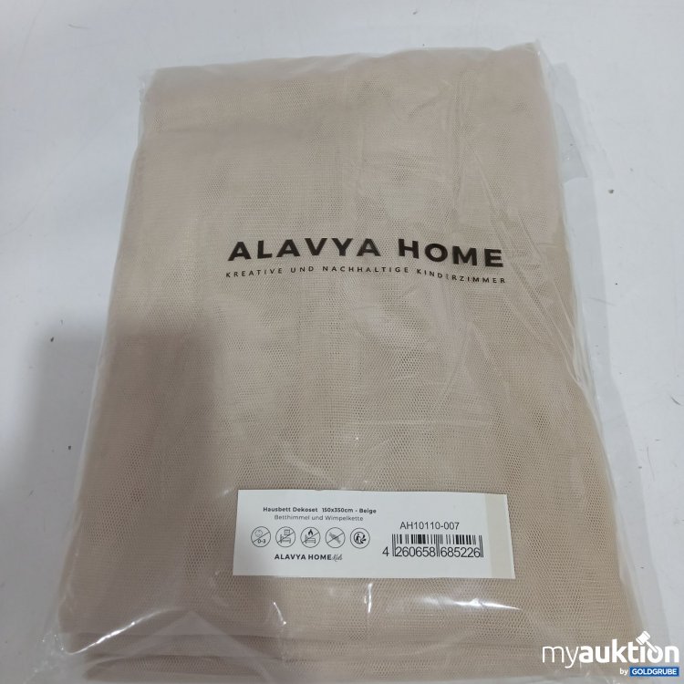 Artikel Nr. 441621: Alavya Home Hausbett Dekoset 150x350cm beige Betthimmel & Wimpelkette 