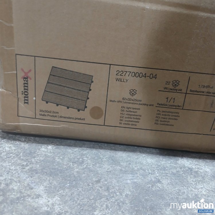 Artikel Nr. 477621: mömax WILLY Terrassen Clickfliesen 30x30x2,2cm hellbraun 22Stk 22770004-04